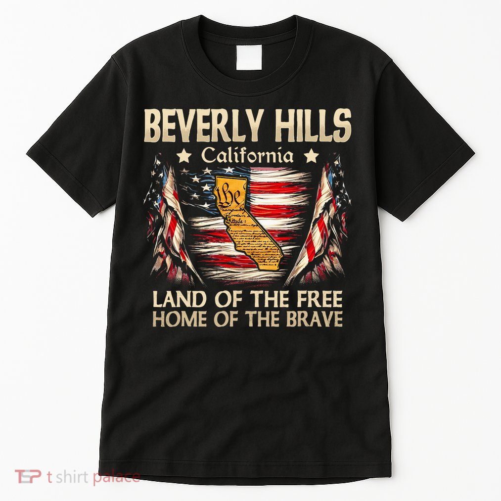 Beverly Hills California Usa Flag 4th Of July Tall T-Shirt