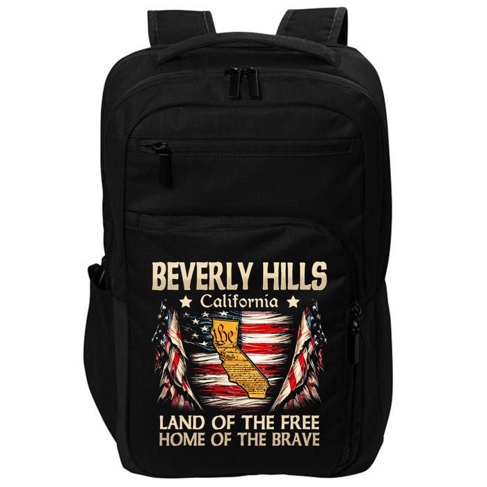 Beverly Hills California Usa Flag 4th Of July Impact Tech Backpack