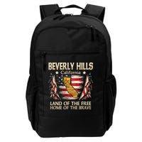 Beverly Hills California Usa Flag 4th Of July Backpack