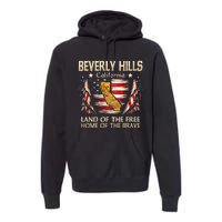 Beverly Hills California Usa Flag 4th Of July Premium Hoodie