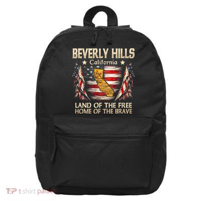 Beverly Hills California Usa Flag 4th Of July 16 in Basic Backpack