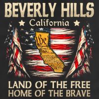 Beverly Hills California Usa Flag 4th Of July 25L Jumbo Tote