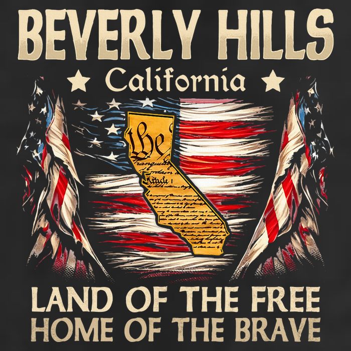 Beverly Hills California Usa Flag 4th Of July 25L Jumbo Tote