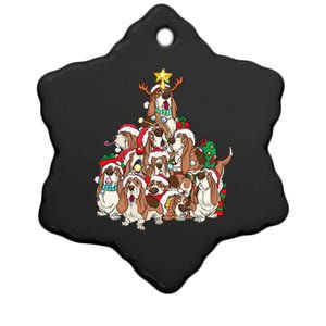 Basset Hound Christmas Dog Tree Dog Santa Xmas Funny Gift Ceramic Star Ornament