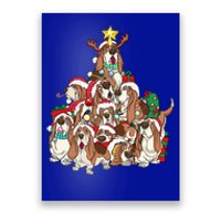 Basset Hound Christmas Dog Tree Dog Santa Xmas Funny Gift Poster