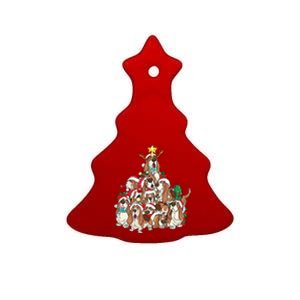 Basset Hound Christmas Dog Tree Dog Santa Xmas Funny Gift Ceramic Tree Ornament