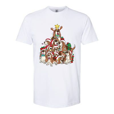 Basset Hound Christmas Dog Tree Dog Santa Xmas Funny Gift Softstyle® CVC T-Shirt