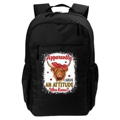 Bleached Highland Cow Apparently I Have An Attitude Who Knew Daily Commute Backpack