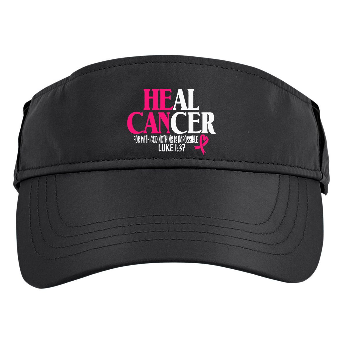 Breast He Can Heal Cancer For God Nothing Is Impossible Adult Drive Performance Visor