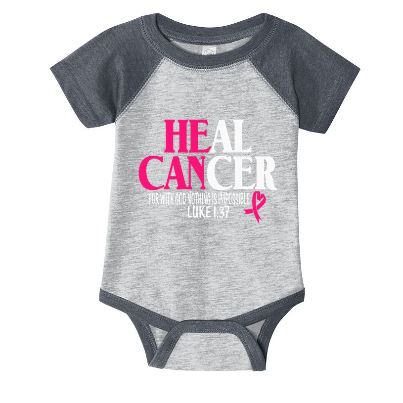 Breast He Can Heal Cancer For God Nothing Is Impossible Infant Baby Jersey Bodysuit
