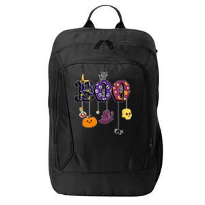 Boo Halloween Costume Spiders Ghosts Pumkin & Witch Hat City Backpack