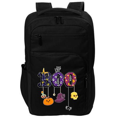 Boo Halloween Costume Spiders Ghosts Pumkin & Witch Hat Impact Tech Backpack