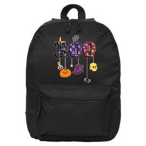 Boo Halloween Costume Spiders Ghosts Pumkin & Witch Hat 16 in Basic Backpack