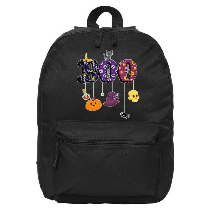 Boo Halloween Costume Spiders Ghosts Pumkin & Witch Hat 16 in Basic Backpack