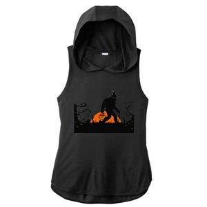 Bigfoot Halloween Costume Bigfoot Believer Ladies PosiCharge Tri-Blend Wicking Draft Hoodie Tank