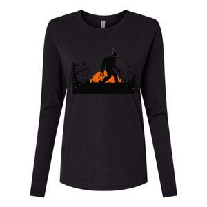 Bigfoot Halloween Costume Bigfoot Believer Womens Cotton Relaxed Long Sleeve T-Shirt