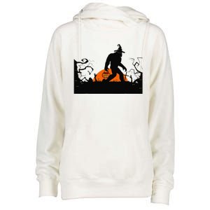 Bigfoot Halloween Costume Bigfoot Believer Womens Funnel Neck Pullover Hood