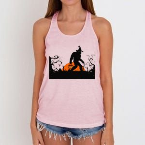 Bigfoot Halloween Costume Bigfoot Believer Women's Knotted Racerback Tank