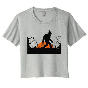 Bigfoot Halloween Costume Bigfoot Believer Women's Crop Top Tee