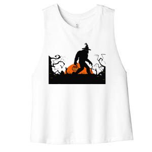 Bigfoot Halloween Costume Bigfoot Believer Women's Racerback Cropped Tank