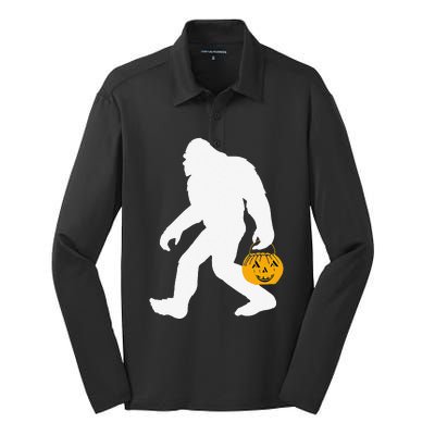 Bigfoot Halloween Costume Design Funny Silk Touch Performance Long Sleeve Polo