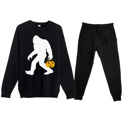 Bigfoot Halloween Costume Design Funny Premium Crewneck Sweatsuit Set