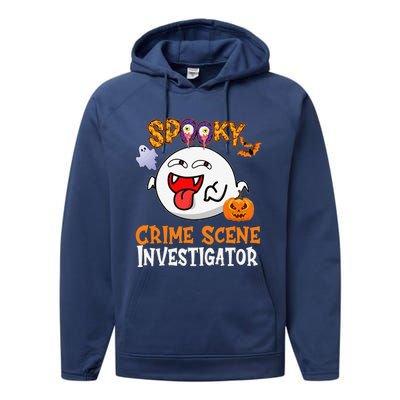 Boo Halloween Costume Spooky Crime Scene Investigator Performance Fleece Hoodie