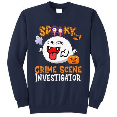 Boo Halloween Costume Spooky Crime Scene Investigator Tall Sweatshirt