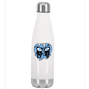 Broken Heart Crying Drip University Blue 1s Matching Stainless Steel Insulated Water Bottle