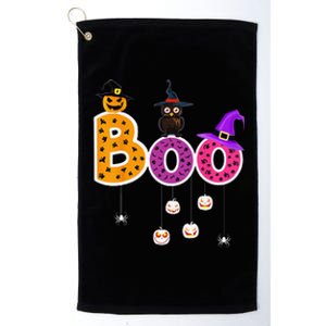 Boo Halloween Costume Spiders Ghosts Pumkin & Witch Hat Platinum Collection Golf Towel