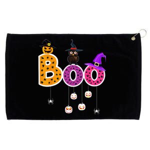 Boo Halloween Costume Spiders Ghosts Pumkin & Witch Hat Grommeted Golf Towel