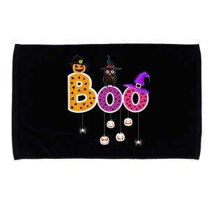 Boo Halloween Costume Spiders Ghosts Pumkin & Witch Hat Microfiber Hand Towel