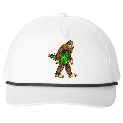 Bigfoot Hunter Christmas Tree Funny Snapback Five-Panel Rope Hat