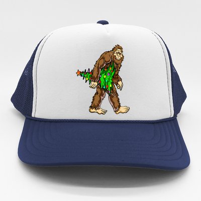 Bigfoot Hunter Christmas Tree Funny Trucker Hat