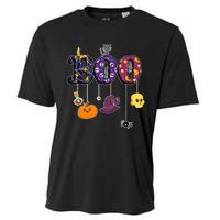 Boo Halloween Costume Spiders Ghosts Pumkin & Witch Hat Cooling Performance Crew T-Shirt