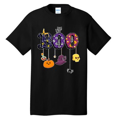 Boo Halloween Costume Spiders Ghosts Pumkin & Witch Hat Tall T-Shirt