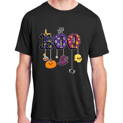 Boo Halloween Costume Spiders Ghosts Pumkin & Witch Hat Adult ChromaSoft Performance T-Shirt