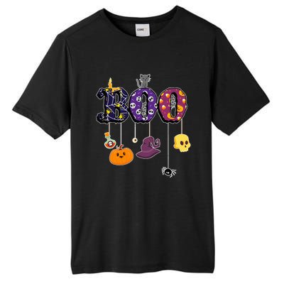 Boo Halloween Costume Spiders Ghosts Pumkin & Witch Hat Tall Fusion ChromaSoft Performance T-Shirt