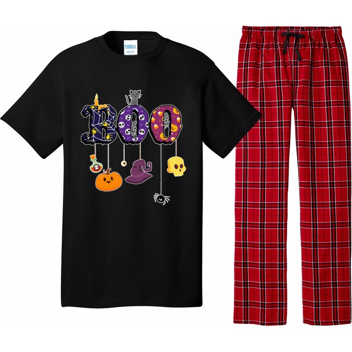 Boo Halloween Costume Spiders Ghosts Pumkin & Witch Hat Pajama Set