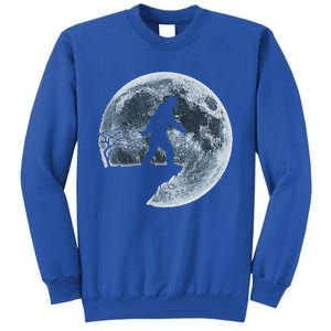 Bigfoot Halloween Costume Moon Silhouette Tall Sweatshirt