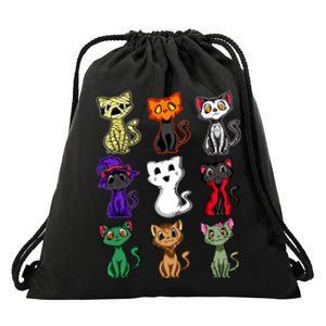 Boo Halloween Cat Cute Black Cat Costume For Girls Drawstring Bag