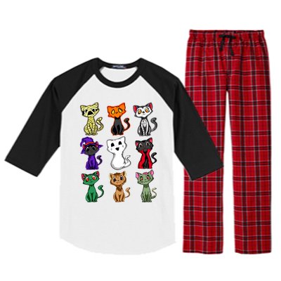 Boo Halloween Cat Cute Black Cat Costume For Girls Raglan Sleeve Pajama Set