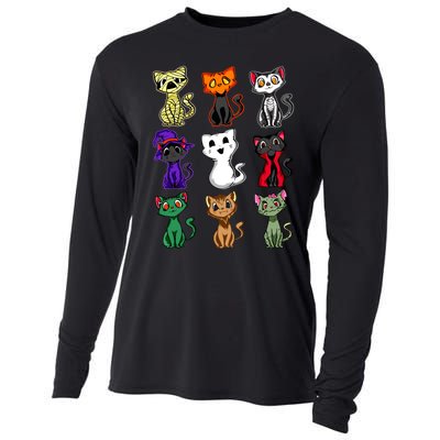 Boo Halloween Cat Cute Black Cat Costume For Girls Cooling Performance Long Sleeve Crew