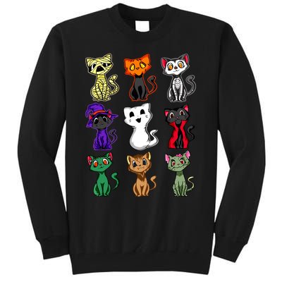 Boo Halloween Cat Cute Black Cat Costume For Girls Tall Sweatshirt