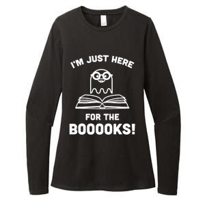 Booooks Halloween Cute Ghost Reading Books Library Gift Womens CVC Long Sleeve Shirt