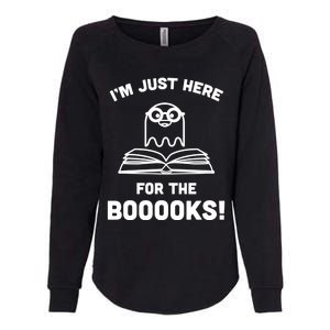 Booooks Halloween Cute Ghost Reading Books Library Gift Womens California Wash Sweatshirt