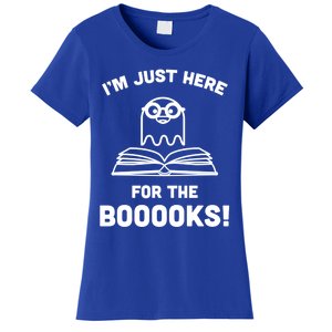 Booooks Halloween Cute Ghost Reading Books Library Gift Women's T-Shirt