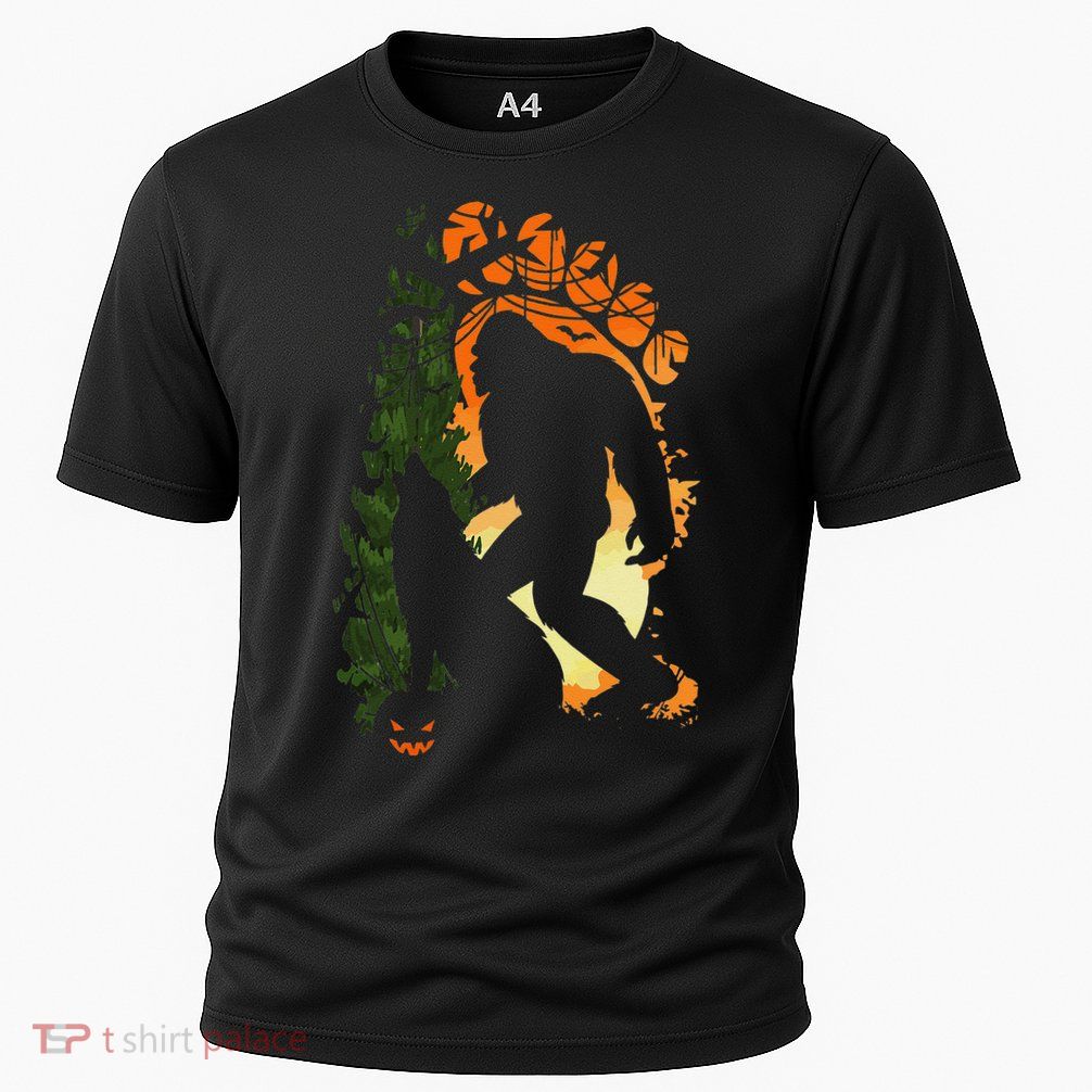 Bigfoot Halloween Costume Sasquatch Silhouette Wolf Howling Performance Shirt