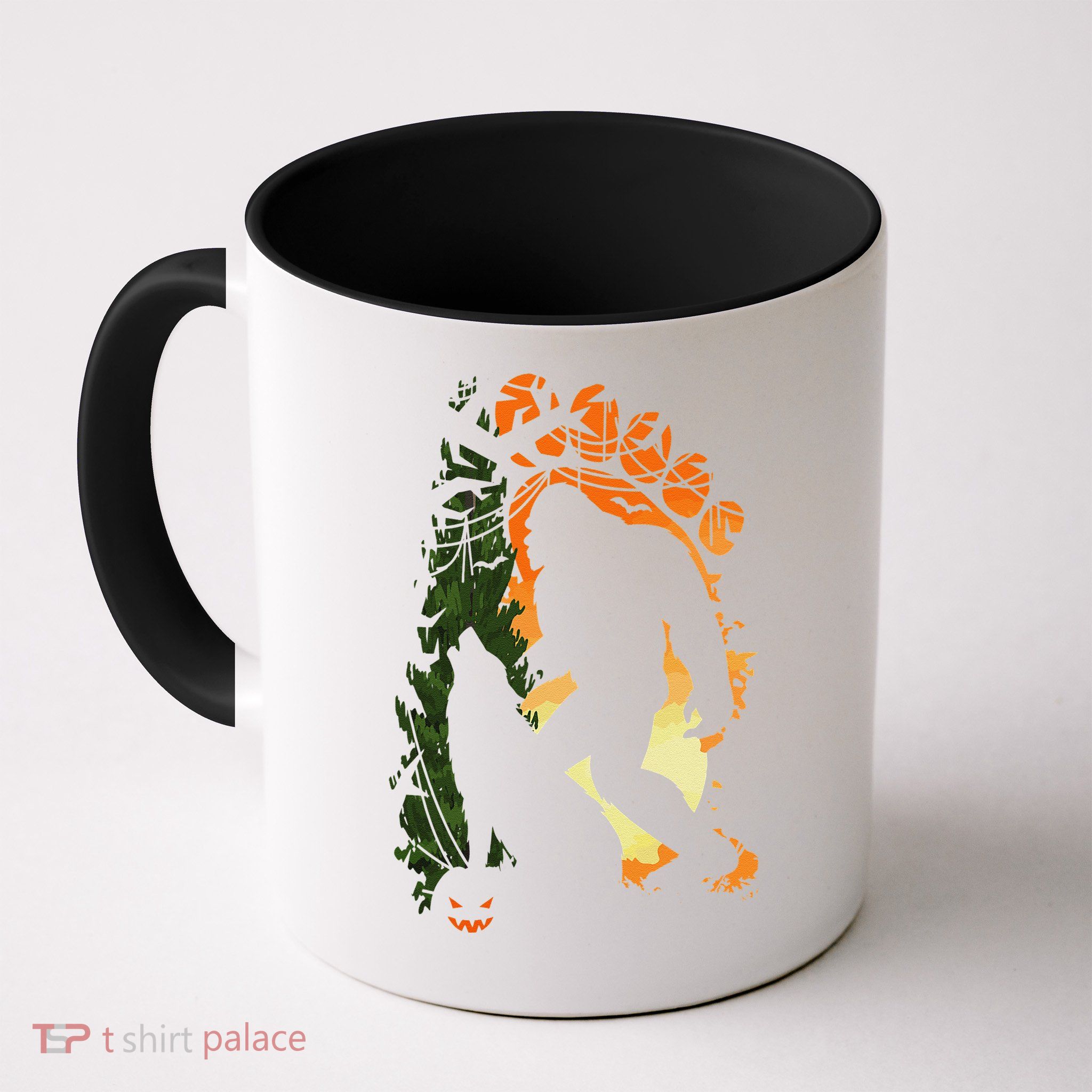 Bigfoot Halloween Costume Sasquatch Silhouette Wolf Howling Mug