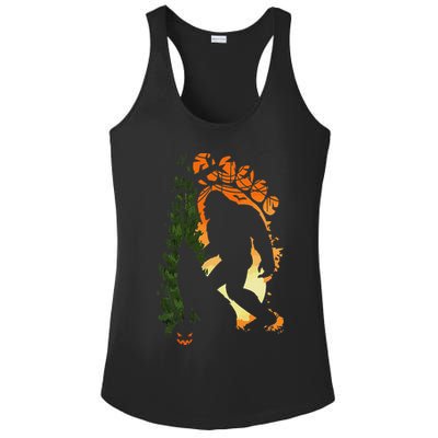 Bigfoot Halloween Costume Sasquatch Silhouette Wolf Howling Ladies PosiCharge Competitor Racerback Tank